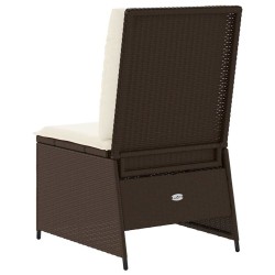 Canapé de jardin avec coussin Noir et blanc crème polyrotin 542273542273