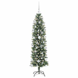 Arbre de Noël artificiel slim avec 150 LED Vert et blanc 150 cm 542275542275