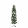 Arbre de Noël artificiel slim avec 150 LED Vert et blanc 150 cm 542275542275