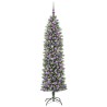 Arbre de Noël artificiel slim avec 300 LED Vert et blanc 180 cm 542276542276