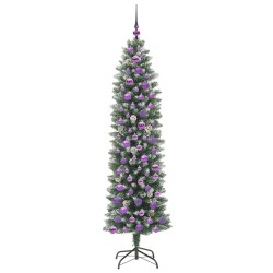 Arbre de Noël artificiel slim avec 300 LED Vert et blanc 180 cm 542276542276