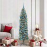 Arbre de Noël artificiel slim avec 300 LED Vert et blanc 180 cm 542277542277