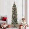 Arbre de Noël artificiel slim avec 300 LED Vert et blanc 210 cm 542279542279
