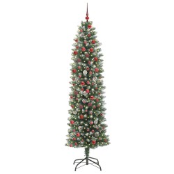Arbre de Noël artificiel slim avec 300 LED Vert et blanc 210 cm 542279542279