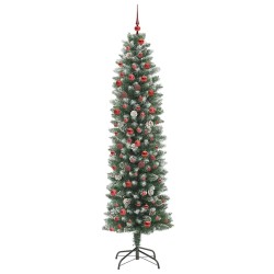 Arbre de Noël artificiel slim avec 300 LED Vert et blanc 210 cm 542279542279