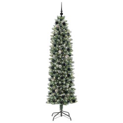Arbre de Noël artificiel slim avec 300 LED Vert et blanc 210 cm 542280542280