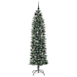 Arbre de Noël artificiel slim avec 300 LED Vert et blanc 210 cm 542280542280