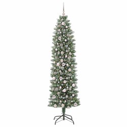 Arbre de Noël artificiel slim avec 300 LED Vert et blanc 210 cm 542281542281