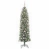 Arbre de Noël artificiel slim avec 300 LED Vert et blanc 180 cm 542282542282