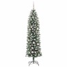 Arbre de Noël artificiel slim avec 300 LED Vert et blanc 180 cm 542282542282