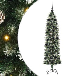 Arbre de Noël artificiel slim avec 300 LED Vert et blanc 180 cm 542283542283