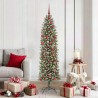 Arbre de Noël artificiel slim avec 300 LED Vert et blanc 180 cm 542284542284
