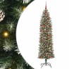 Arbre de Noël artificiel slim avec 300 LED Vert et blanc 180 cm 542284542284