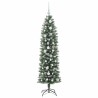 Arbre de Noël artificiel slim avec 150 LED Vert et blanc 150 cm 542285542285
