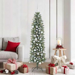 Arbre de Noël artificiel slim avec 300 LED Vert et blanc 180 cm 542286542286