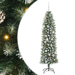 Arbre de Noël artificiel slim avec 300 LED Vert et blanc 180 cm 542286542286