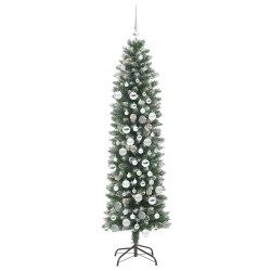 Arbre de Noël artificiel slim avec 300 LED Vert et blanc 180 cm 542286542286