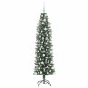 Arbre de Noël artificiel slim avec 300 LED Vert et blanc 180 cm 542287542287
