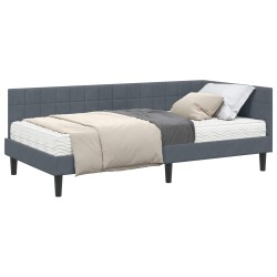 Cadre de lit d'angle avec matelas 2 pcs Gris Velours 542288542288