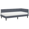 Cadre de lit d'angle avec matelas 2 pcs Gris Velours 542288542288