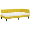Cadre de lit d'angle avec matelas 2 pcs Jaune Velours 542289542289