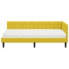 Cadre de lit d'angle avec matelas 2 pcs Jaune Velours 542297542297