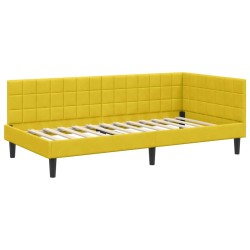 Cadre de lit d'angle avec matelas 2 pcs Jaune Velours 542297542297