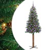 Sapin de Noël mince Vert 180 cm PVC et bois de pin massif 542299542299