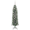 Arbre de Noël artificiel slim avec 150 LED Vert et blanc 150 cm 542303542303
