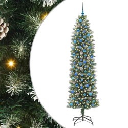Arbre de Noël artificiel slim avec 300 LED Vert et blanc 240 cm 542304542304