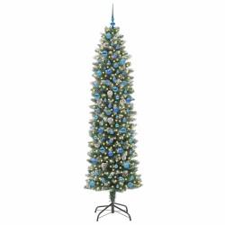 Arbre de Noël artificiel slim avec 300 LED Vert et blanc 240 cm 542304542304