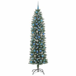 Arbre de Noël artificiel slim avec 300 LED Vert et blanc 240 cm 542304542304
