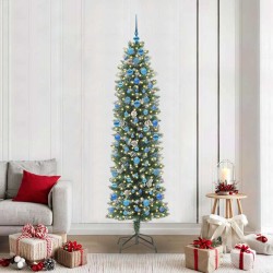 Arbre de Noël artificiel slim avec 300 LED Vert et blanc 210 cm 542305542305