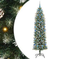 Arbre de Noël artificiel slim avec 300 LED Vert et blanc 210 cm 542305542305