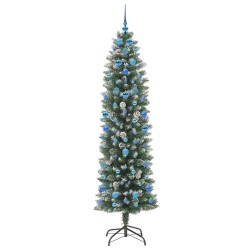 Arbre de Noël artificiel slim avec 300 LED Vert et blanc 210 cm 542305542305