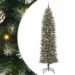 Arbre de Noël artificiel slim avec 300 LED Vert et blanc 240 cm 542306542306