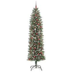 Arbre de Noël artificiel slim avec 300 LED Vert et blanc 240 cm 542306542306