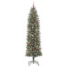 Arbre de Noël artificiel slim avec 300 LED Vert et blanc 240 cm 542306542306