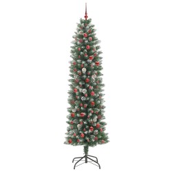 Arbre de Noël artificiel slim avec 300 LED Vert et blanc 240 cm 542306542306