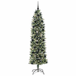 Arbre de Noël artificiel slim avec 300 LED Vert et blanc 240 cm 542307542307
