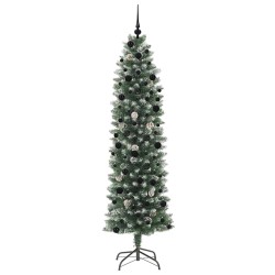 Arbre de Noël artificiel slim avec 300 LED Vert et blanc 240 cm 542307542307