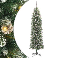 Arbre de Noël artificiel slim avec 300 LED Vert et blanc 240 cm 542308542308