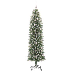 Arbre de Noël artificiel slim avec 300 LED Vert et blanc 240 cm 542308542308