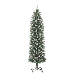 Arbre de Noël artificiel slim avec 300 LED Vert et blanc 240 cm 542308542308