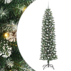 Arbre de Noël artificiel slim avec 300 LED Vert et blanc 240 cm 542309542309