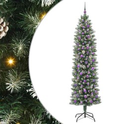 Arbre de Noël artificiel slim avec 300 LED Vert et blanc 240 cm 542310542310