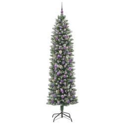 Arbre de Noël artificiel slim avec 300 LED Vert et blanc 240 cm 542310542310