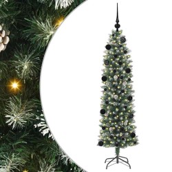 Arbre de Noël artificiel slim avec 150 LED Vert et blanc 150 cm 542312542312