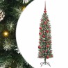 Arbre de Noël artificiel slim avec 150 LED Vert et blanc 150 cm 542313542313
