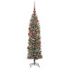 Arbre de Noël artificiel slim avec 150 LED Vert et blanc 150 cm 542313542313